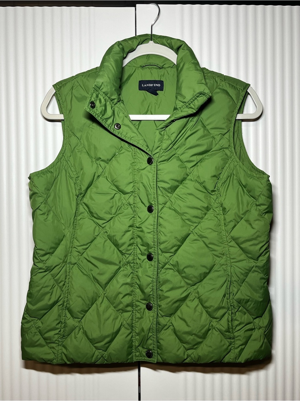 Lands' End Women's Quilted Lime Green Puffer Vest